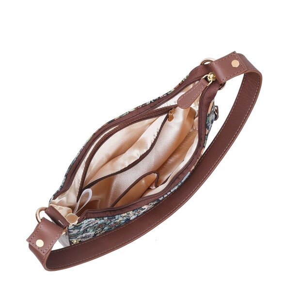 Botanical Pattern Tapestry Fabric Hobo Bag For Women | Shoulder Sling Bag - Picture 5 of 9